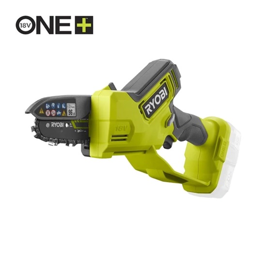 Ryobi RY18PSX10A-0 18V One Plus™ szénkefementes 10cm-es mini láncfűrész  akkumulátor és töltő nélkül
