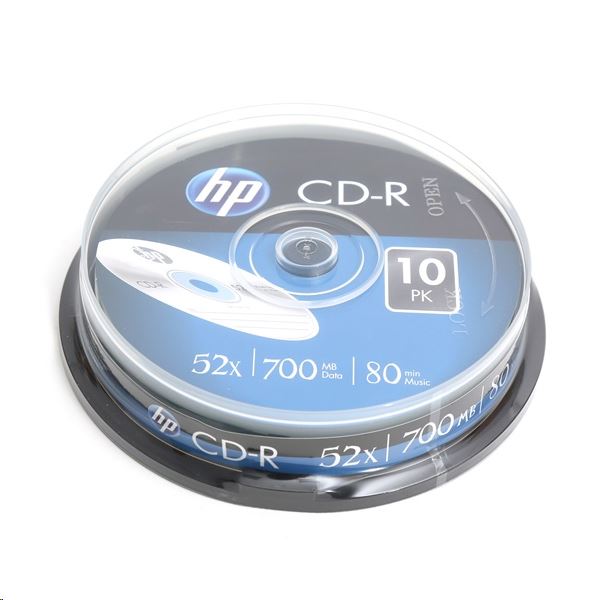 HP 80'/700MB 52x CD lemez hengeres 10db/henger HP 80'/700MB 52x CD lemez hengeres 10db/henger