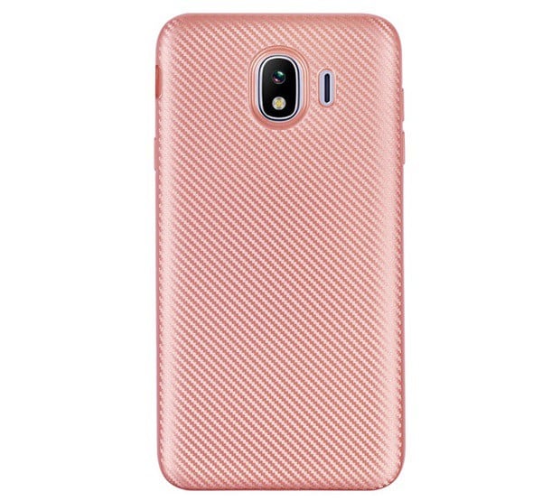 Szilikon telefonvédő (karbon minta) ROZÉARANY [Samsung Galaxy J4 (2018) SM-J400F]