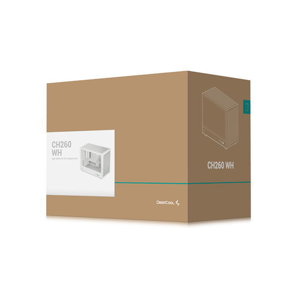 DeepCool CH260 WH   Mini-ITX/Micro ATX (BTF)  2xUSB3.0  Type-C Számítógépház   Fehér 