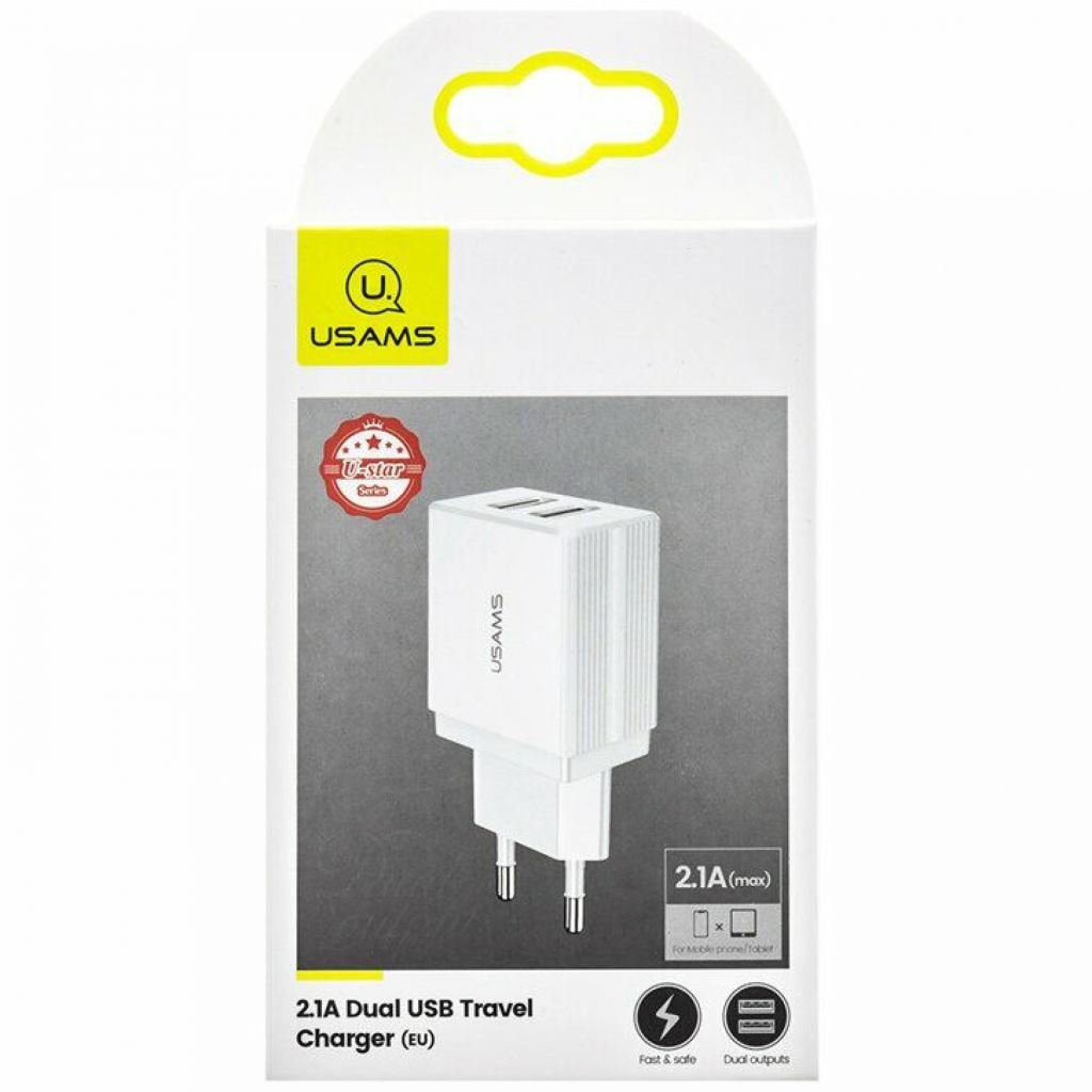 Usams CC090 T24 dupa USB-s hálózati adapter 2.1A (1354798)