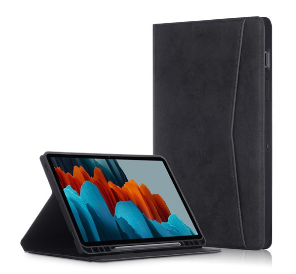 Tok álló, bőr hatású (aktív FLIP, oldalra nyíló, bankkártya tartó, asztali tartó funkció, S pen tartó) FEKETE [Samsung Galaxy Tab S8 LTE ... Tok álló, bőr hatású (aktív FLIP, oldalra nyíló, bankkártya tartó, asztali tartó funkció, S pen tartó) FEKETE [Samsung Galaxy Tab S8 LTE ...