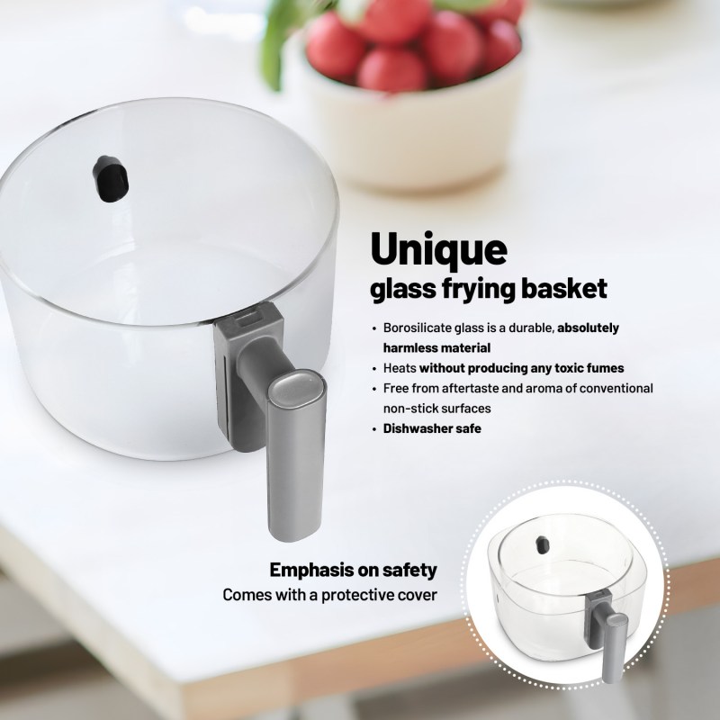 Lauben Glass&Grill Air Fryer 3in1 5500BG 3 az 1-ben forró levegős sütő Grill fun
