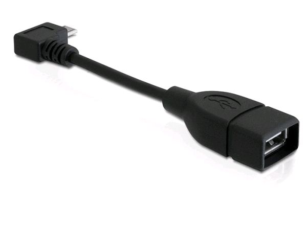 Delock 83104 mikro-B USB kábel forgatott -> USB2.0-A anya Delock 83104 mikro-B USB kábel forgatott -> USB2.0-A anya