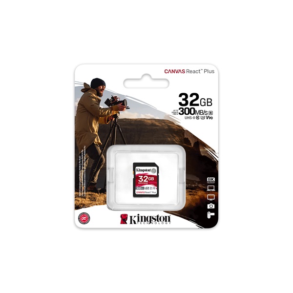 32GB SDHC Kingston Canvas React Plus CL10 UHS-II U3 V90 memóriakártya (SDR2/32GB) 32GB SDHC Kingston Canvas React Plus CL10 UHS-II U3 V90 memóriakártya (SDR2/32GB)