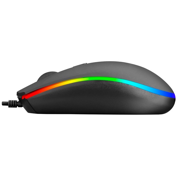 Everest   SM-GX66  1600 DPI  4gomb 1,25m harisnyázott kábel optikai   RGB LED Gamer Egér fekete