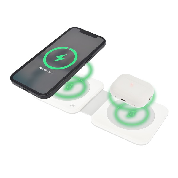 Dviced 2-in-1 Foldable Magnetic Wireless töltő Fehér