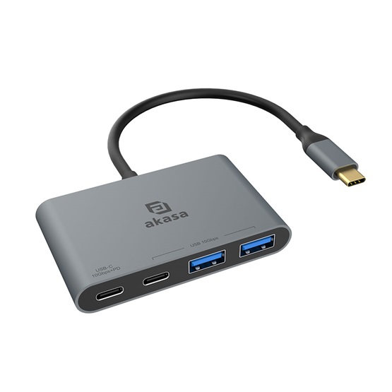 Akasa AK-CBCA31-18BK Type-C 4-In-1 10Gbps 100W PD USB-elosztó Akasa AK-CBCA31-18BK Type-C 4-In-1 10Gbps 100W PD USB-elosztó