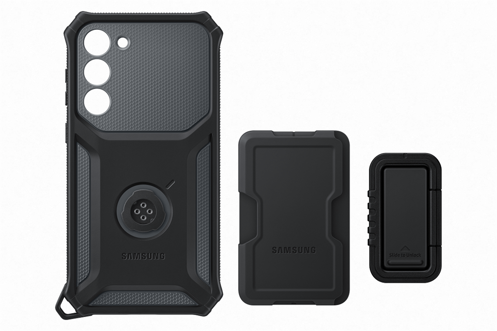 Samsung Galaxy S23+ strapabíró tok rögzítővel fekete