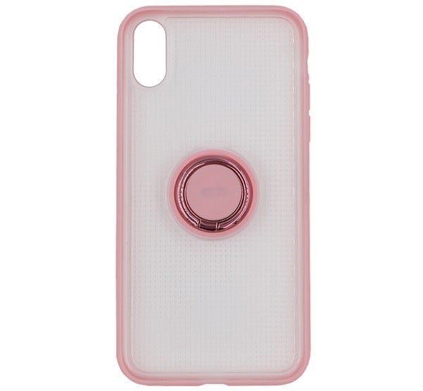 BASEUS szilikon telefonvédő (asztali tartó funkció, telefontartó gyűrű, beépített fémlemez) RÓZSASZÍN [Apple iPhone XR 6.1]