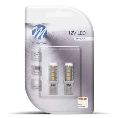 M-Tech T10 LED 16x3528 SMD fehér színű pár (72LB077W)