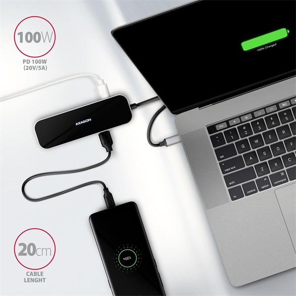 Axagon HMC-6H4A SuperSpeed USB-C Combo 6in1 Hub