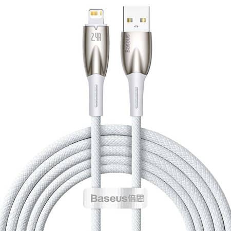 Baseus Glimmer Series USB - Lightning kábel 2m fehér (CADH000302)