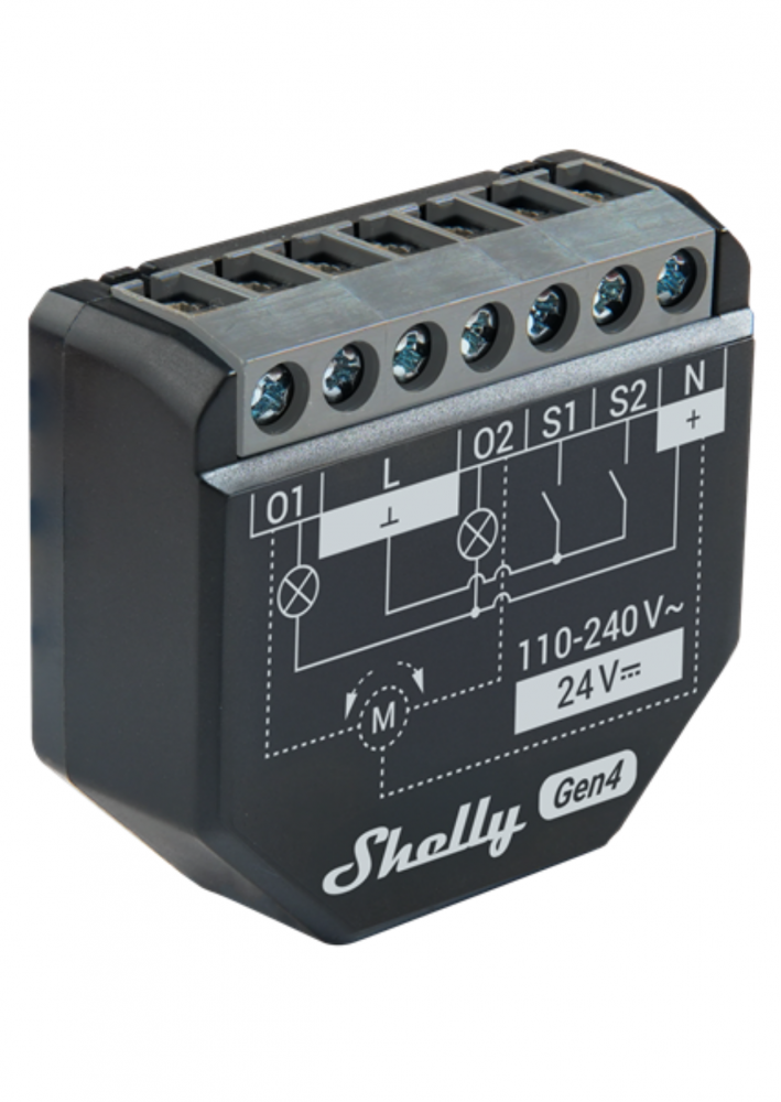 Shelly 2PM Gen4 WiFi + Bt két áramkörös fogyasztás mérős relé