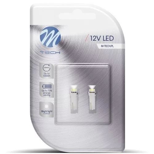 M-Tech T5 LED 1x5050 SMD fehér színű pár (72LB053W)