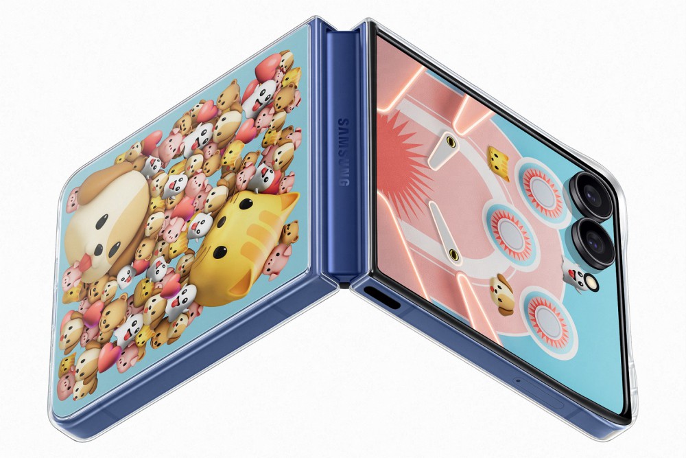 Samsung Galaxy Flip 7 nyíló tok, átlátszó