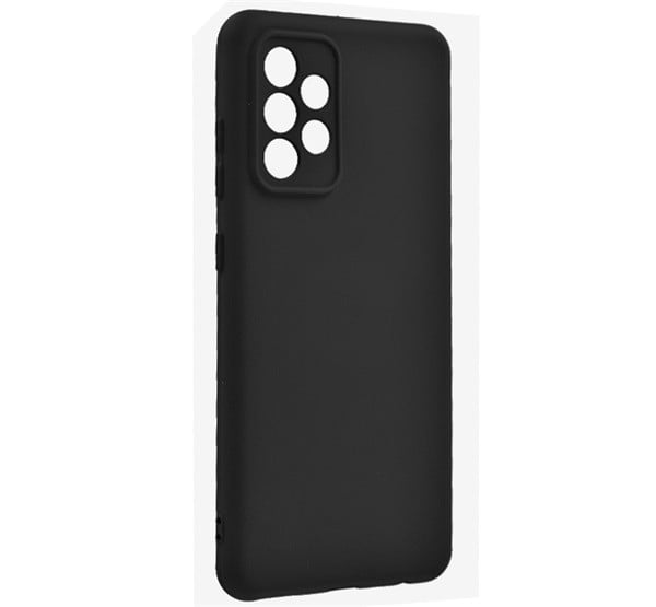 Szilikon telefonvédő (matt, mikrofiber plüss karcolásmentesítő belső, prémium) FEKETE [Samsung Galaxy A52s 5G (SM-A528)]
