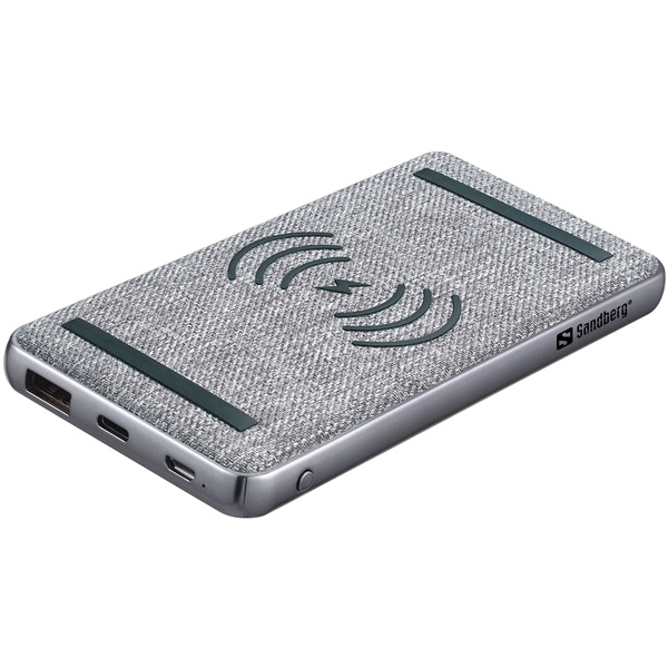 Sandberg 10000 PD20W Wireless 10000mAh Power Bank szürke