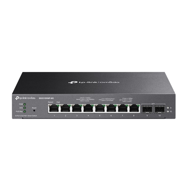 TP-LINK SG2210XMP-M2 8x2500Mbps(8xPOE+) + 2x10G SFP+ Menedzselhető Switch TP-LINK SG2210XMP-M2 8x2500Mbps(8xPOE+) + 2x10G SFP+ Menedzselhető Switch