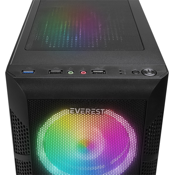 Everest   CREST V1  fekete  üveg  ATX  Számítógépház
