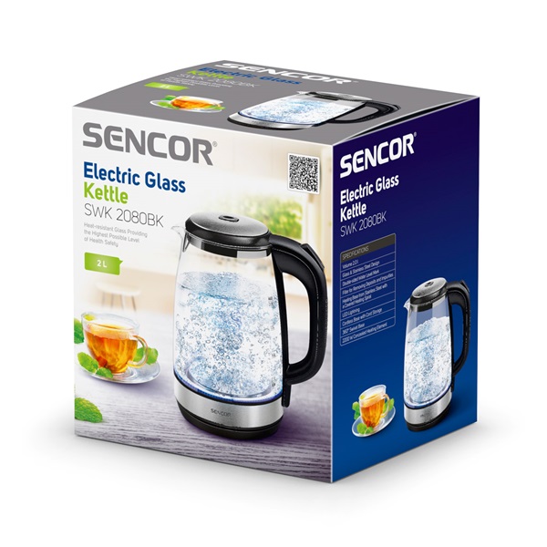 Sencor SWK 2080BK 2l üveg vízforraló Sencor SWK 2080BK 2l üveg vízforraló