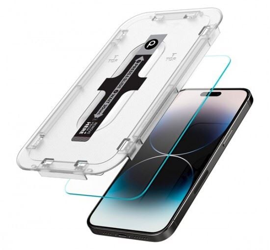 Phoner Apple iPhone 12 12 Pro Master Clear Tempered Glass kijelzővédő fólia felhelyező kerettel (70107)