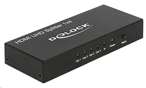 Delock 18684 HDMI UHD-es elosztó 1 x HDMI-bemenet > 4 x HDMI kimenet 4K