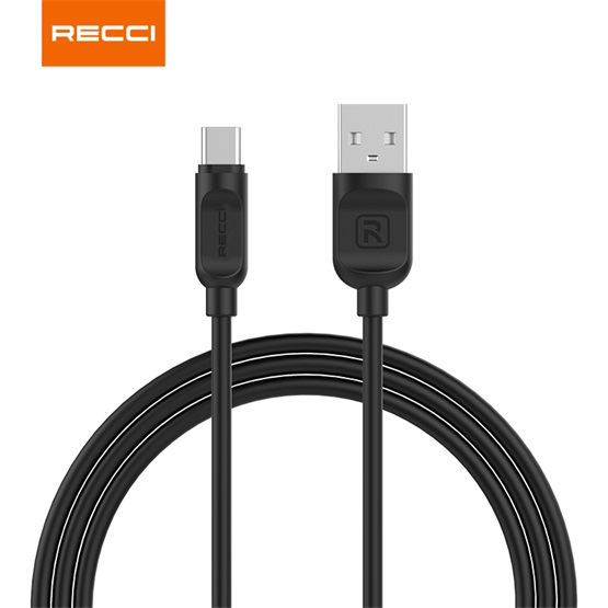 RECCI RCT-P200B Type C-USB 2m kábel fekete RECCI RCT-P200B Type C-USB 2m kábel fekete