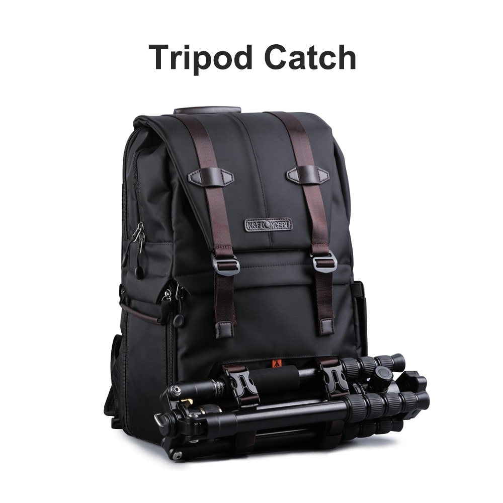 K&F Concept Beta Backpack 20 literes, fotós hátizsák, fekete barna színben