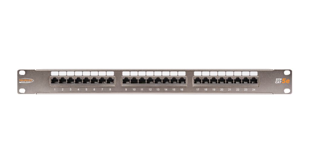 Nikomax STP patch panel cat.5e 24 port 19" 1U árnyékolt (NMC-RP24SD2-1U-MT)