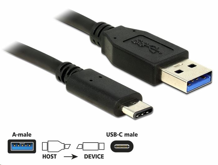 Delock 83870 USB 3.1 (gen2) -> USB Type-C (USB-C) 1m kábel Delock 83870 USB 3.1 (gen2) -> USB Type-C (USB-C) 1m kábel