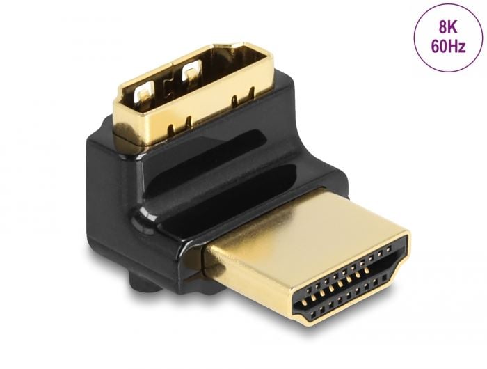 Delock HDMI apa - anya adapter 90 fok felfelé néző csatlakozódugóval 8K60 Hz fém (60017) Delock HDMI apa - anya adapter 90 fok felfelé néző csatlakozódugóval 8K60 Hz fém (60017)