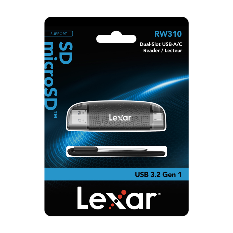 Lexar LRW310X Dual USB-A/C micro SD, SD USB 3.1 memóriakártya-olvasó