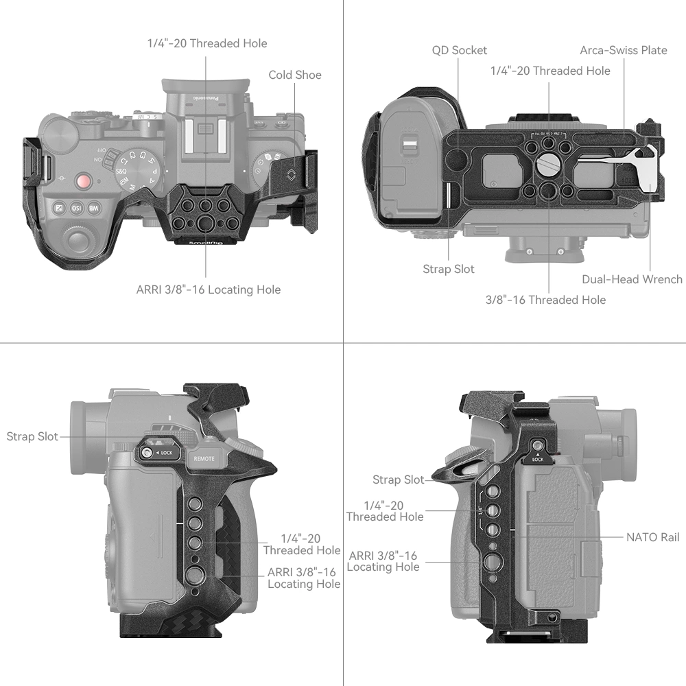 SMALLRIG "Black Mamba" Cage for Panasonic Lumix S5 II / S5 IIX SMALLRIG "Black Mamba" Cage for Panasonic Lumix S5 II / S5 IIX