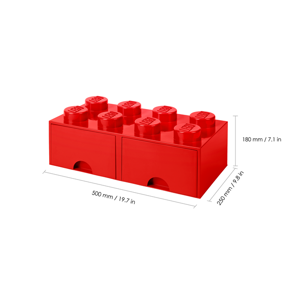 LEGO Fiókos tárolódoboz 2x4 Piros