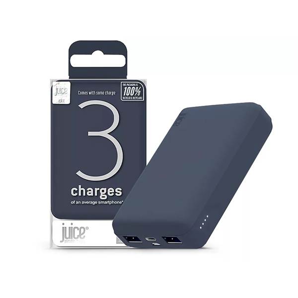 JUICE UNIVERZÁLIS HORDOZHATÓ, ASZTALI AKKUMULÁTOR TÖLTŐ - ECO 3 POWER BANK - 2XUSB +TYPE-C - 10.000 MAH - SÖTÉTKÉK JUICE UNIVERZÁLIS HORDOZHATÓ, ASZTALI AKKUMULÁTOR TÖLTŐ - ECO 3 POWER BANK - 2XUSB +TYPE-C - 10.000 MAH - SÖTÉTKÉK