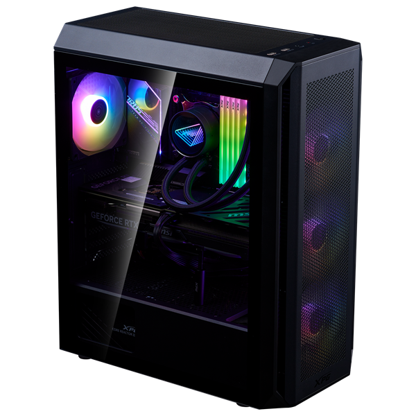 ADATA XPG  Midi ATX Valor AIR PLUS  4x120mm RGB ventilátor  Tápegység nélkül  üvegfalú Számítógépház Fekete