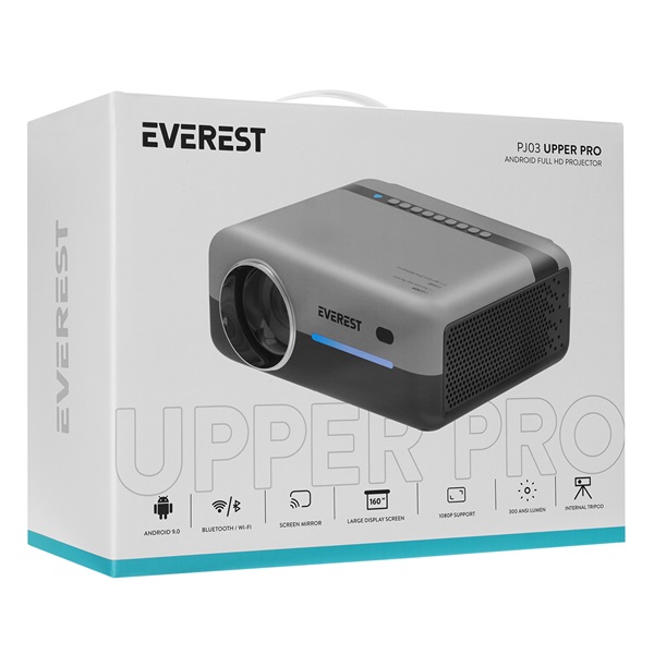 Everest PJ03  FullHD   8000 AL  300 ANSI Bluetooth állvány Projektor 