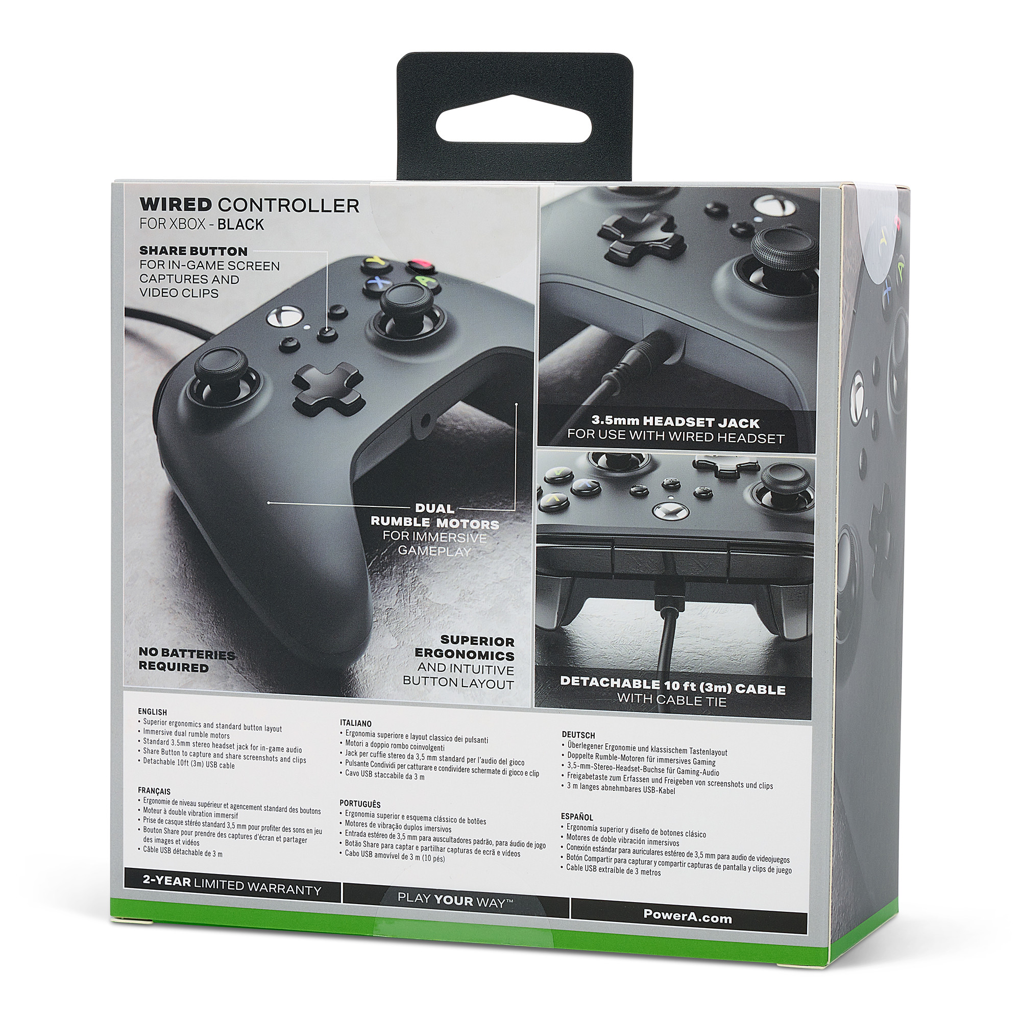 PowerA vezetékes kontroller Xbox Series X|S Fekete
