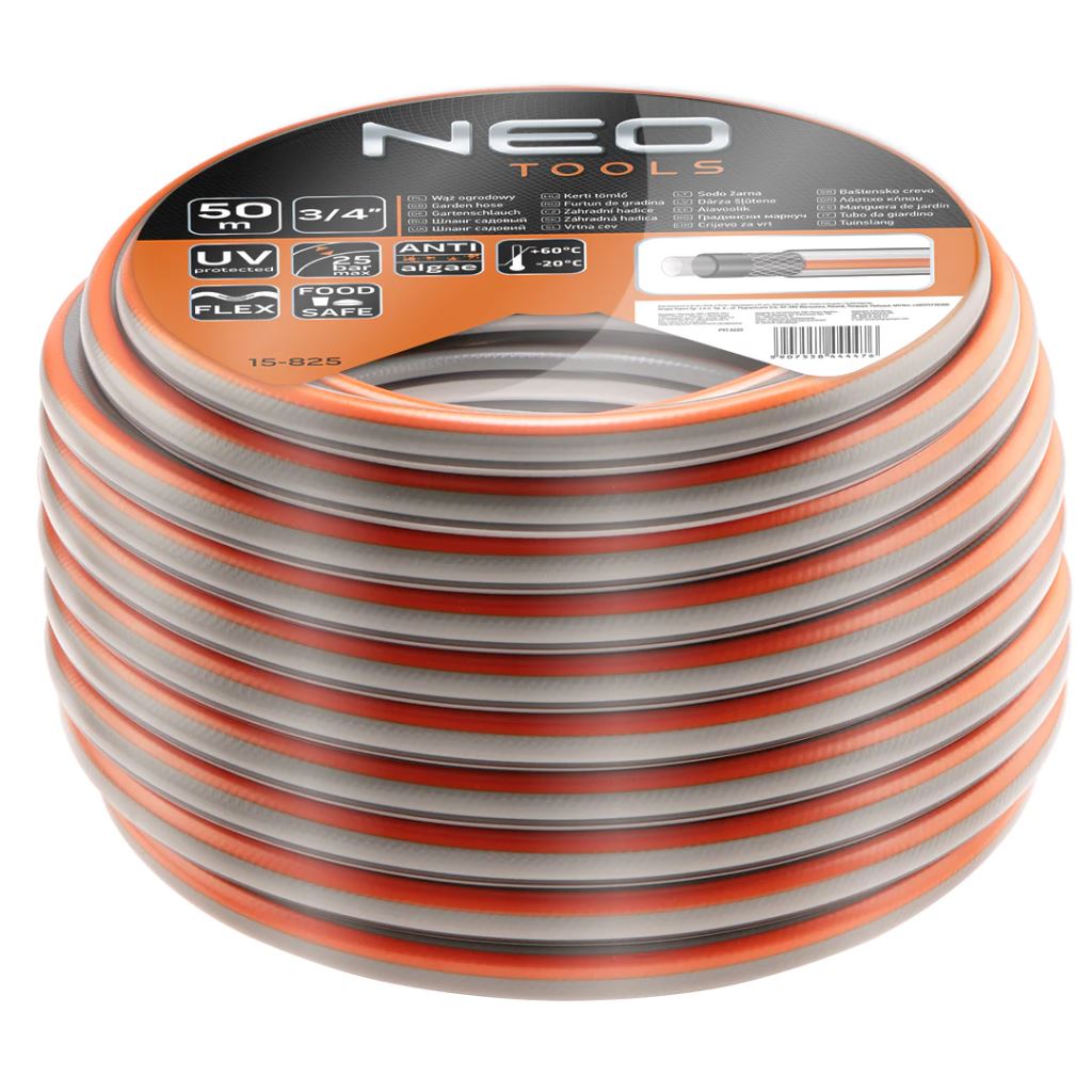 NEO Tools 4 rétegű locsolótömlő 3/4", 50m (15-825) NEO Tools 4 rétegű locsolótömlő 3/4", 50m (15-825)