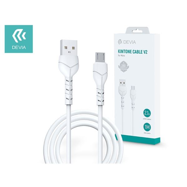 Devia Kintone V2 USB-A - microUSB adat- és töltőkábel 1m fehér (ST351129) Devia Kintone V2 USB-A - microUSB adat- és töltőkábel 1m fehér (ST351129)