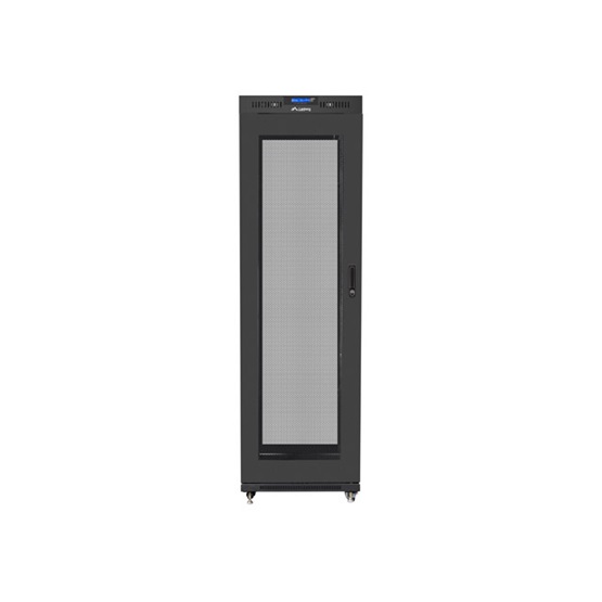 Lanberg 19" szabadon álló rack szekrény 42U/600X800 perforált ajtó  lapraszerelt  LCD kijelző Fekete V2