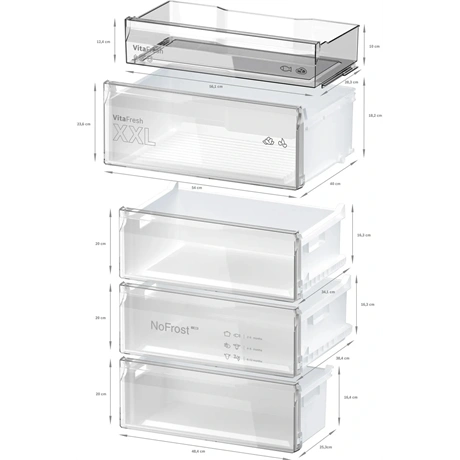 Bosch KGN492IAF Alulfagyasztós hűtőszekrény, A energiaosztály, Inox
