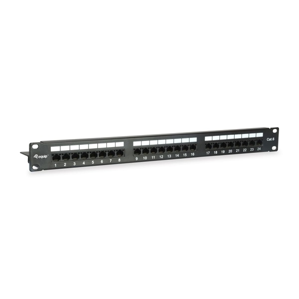 Equip Patch panel - 135425 (24 port, Cat6, árnyékolatlan, fekete) Equip Patch panel - 135425 (24 port, Cat6, árnyékolatlan, fekete)