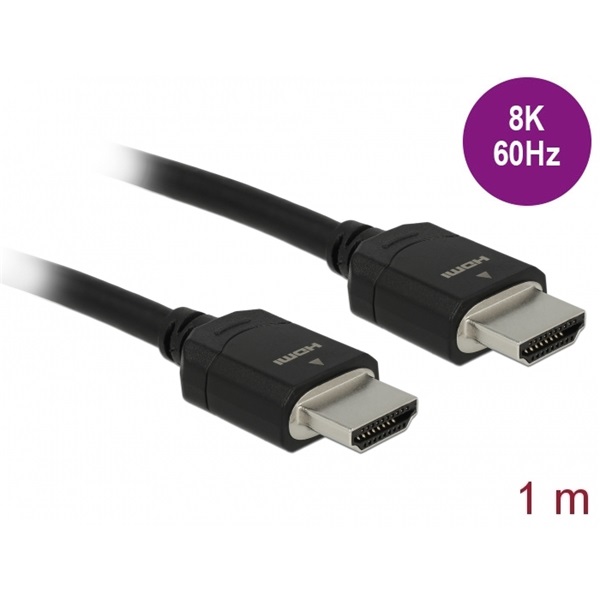 Delock 85293 Nagy sebességű 48Gbps 8K 60Hz 1m HDMI kábel Delock 85293 Nagy sebességű 48Gbps 8K 60Hz 1m HDMI kábel