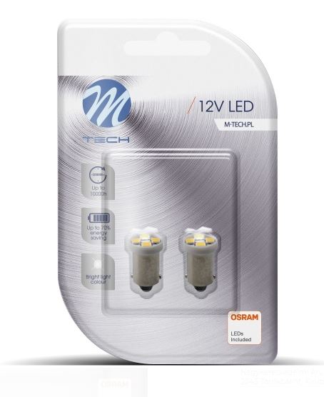 M-Tech BA9S LED 4x3528 SMD fehér színű, pár (72LB009W)
