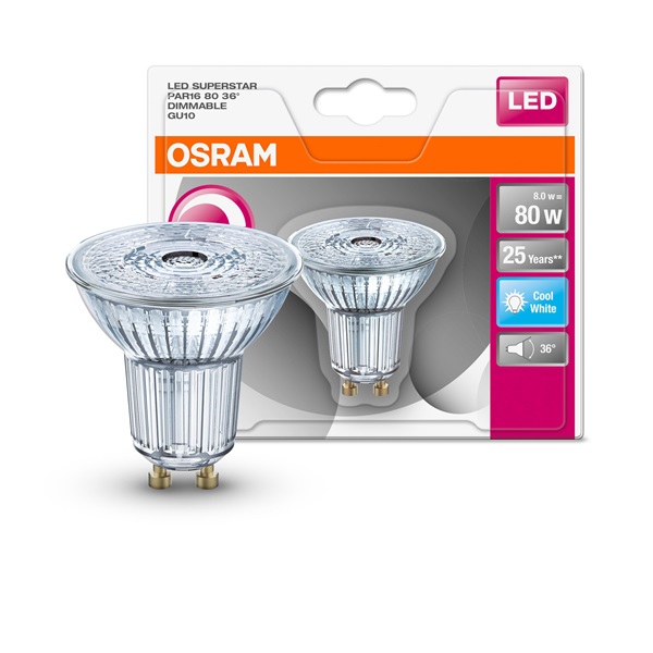 Osram Superstar LED fényforrás spot GU10 8W hideg fehér (4052899390232) Osram Superstar LED fényforrás spot GU10 8W hideg fehér (4052899390232)