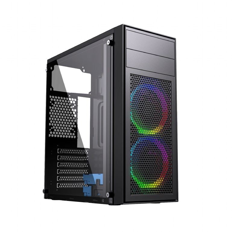 Gembird CCC-FC-M100RGB Fornax M100RGB táp nélküli ablakos ház fekete  