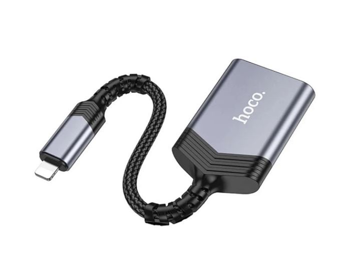 HOCO UA25 kártyaolvasó (lightning -TF/MicroSD) szürke