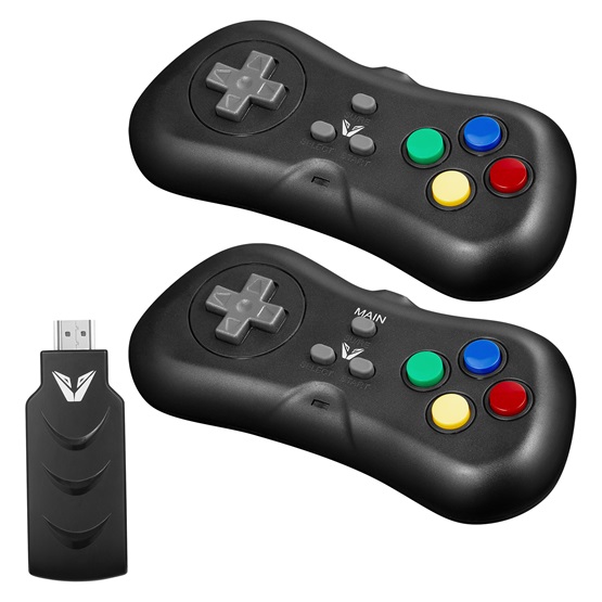 VX Gaming 2.4GHz HDMI Játék állomás Kontrollerekkel és 638 beépített játékkal Fekete VX Gaming 2.4GHz HDMI Játék állomás Kontrollerekkel és 638 beépített játékkal Fekete